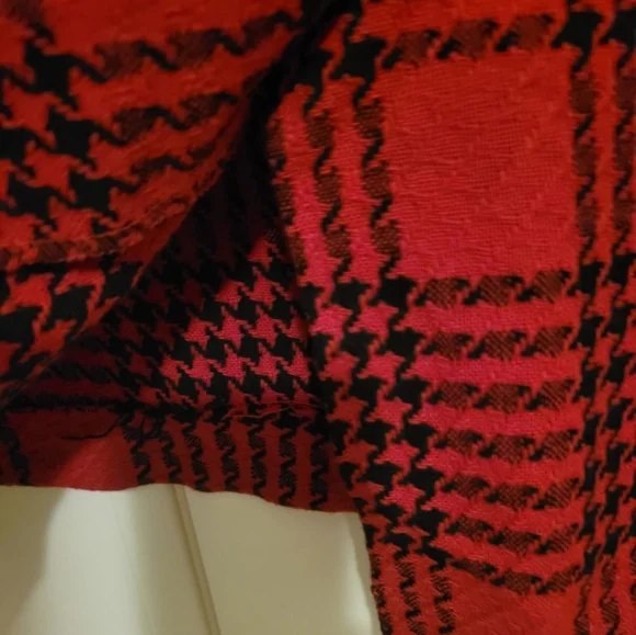 Vtg Requirements Sz 10P Below Knee  Wool Blend Straight Skirt Red Black … - Picture 3 of 7